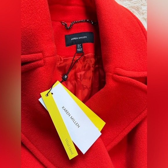 NWT Karen Millen Ted Wool Trench Coat - Size 8 - Picture 4 of 7